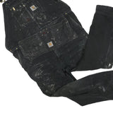 CARHARTT Mens Black Cotton Blend Dungarees Regular Fit Durable Workwear 2XL W50