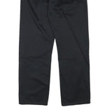 Mens Black Cotton Blend Regular Fit Straight Leg Trousers W32 L30 Classic Zip