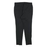 LAUREN RALPH LAUREN Womens Black Slim Leg Trousers W30 L27 Faux Leather Paneled