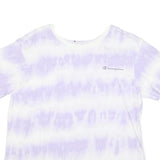 CHAMPION Mens White & Lilac Tie Dye T-Shirt M Short Sleeve Crew Neck Cotton