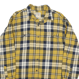 REDHEAD Mens Yellow & Navy Check Shirt XL Casual Cotton Blend Long Sleeve Button