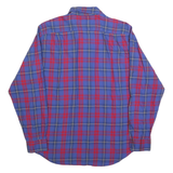 NAUTICA Mens Blue & Red Check Shirt L Long Sleeve Cotton Blend Button Closure