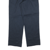 DICKIES Mens Navy Regular Fit Straight Leg Trousers W34 L30 Cotton Blend Zip