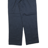 DICKIES Mens Navy Regular Fit Straight Leg Trousers W34 L30 Cotton Blend Zip