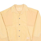 Mens Beige Cotton Blend Sweatshirt L Button Neck Casual Pullover Lightweight