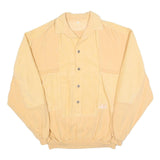 Mens Beige Cotton Blend Sweatshirt L Button Neck Casual Pullover Lightweight