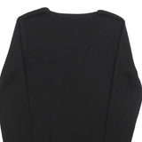 RALPH LAUREN SPORT Womens Black Plain Wool Jumper Crew Neck Basic Knit M