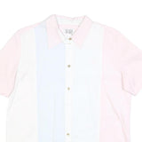 ESCADA SPORT Womens Pink & White Cotton Blend Shirt L Classic Button Front