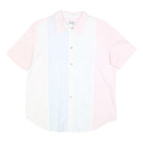 ESCADA SPORT Womens Pink & White Cotton Blend Shirt L Classic Button Front