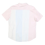 ESCADA SPORT Womens Pink & White Cotton Blend Shirt L Classic Button Front