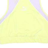 PUMA Womens Yellow & Lilac Sports Top Sleeveless Crew Neck UK 14 Activewear