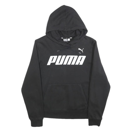 PUMA Boys Black Hoodie L Cotton Pullover Hooded Sweatshirt
