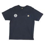 CARHARTT Mens Navy Blue Graphic T-Shirt M Short Sleeve Crew Neck Pocket