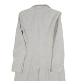 ZARA WOMAN Womens Grey Button Jacket M Plain Classic Tailored Long Sleeve
