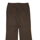 ADIDAS Womens Cotton Blend Brown Relaxed Wide-Leg Trousers W32 L30 Drawstring