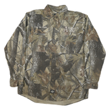 DICKIES Mens Brown & Green Camouflage Cotton Blend Shirt L Workwear Outdoor