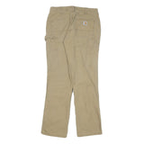 CARHARTT Womens Cotton Blend Beige Regular Fit Straight Leg Trousers W26 L29
