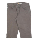 CARHARTT Mens Cotton Blend Brown Relaxed Straight Trousers W34 L25 Workwear
