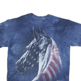 THE MOUNTAIN Mens Blue Graphic T-Shirt M Short Sleeve Crew Neck Cotton Blend