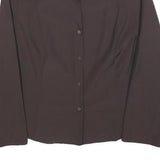 RIANI Womens Brown Shirt Long Sleeve V Neck Button M Elegant Sophisticated