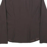 RIANI Womens Brown Shirt Long Sleeve V Neck Button M Elegant Sophisticated