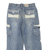 Mens Blue Cargo Regular Fit Cotton Blend Zip Denim Jeans W34 L25 Workwear