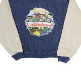 JII Mens Blue & Beige Lakeshore Button Cotton Denim Jacket L Casual Outerwear