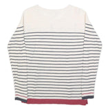 WHITE STUFF Womens Cream & Navy Patterned Cotton Blend Jumper Round Neck Basic