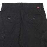 LEVI'S Mens Black Cargo Shorts L W30 Cotton Blend Comfort Pocket Style