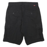 LEVI'S Mens Black Cargo Shorts L W30 Cotton Blend Comfort Pocket Style
