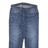 GUESS Mens Blue Regular Straight Denim Medium W31 L25 Zip Cotton Blend Jeans