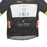 LOUIS GARNEAU Mens Black White & Yellow Cycling Jersey L Short Sleeve Crew Neck