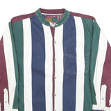 COLISEUM Boys Green & Burgundy & Blue & White Stripe Shirt XL Casual Cotton
