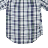 TOMMY HILFIGER Mens Blue Green Plaid Short Sleeve Shirt M Cotton Blend Casual