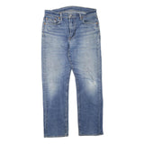 LEVI'S 513 Mens Jeans Blue Regular Straight Denim Medium W33 L30 Distressed Zip
