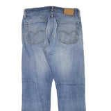 LEVI'S 513 Mens Jeans Blue Regular Straight Denim Medium W33 L30 Distressed Zip