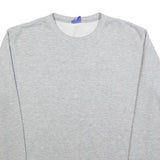 CHAMPION Mens Grey Crew Neck L Cotton Blend Pullover Sweatshirt Casual