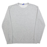 CHAMPION Mens Grey Crew Neck L Cotton Blend Pullover Sweatshirt Casual