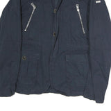 NAPAPIJRI Mens Navy Blue Jacket M Cotton Zip Military Casual Lightweight