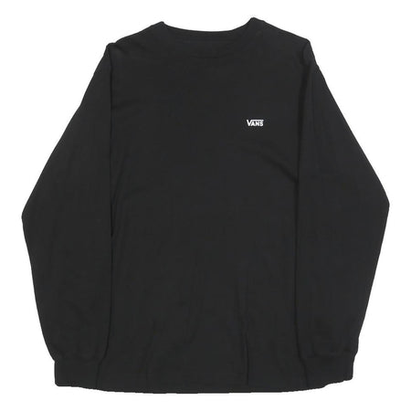 VANS Mens Black Long Sleeve Crew Neck T-Shirt S Cotton Blend Casual