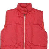 FY DA Womens Red Nylon Puffer Jacket M Zip Sleeveless Classic Winter Outerwear