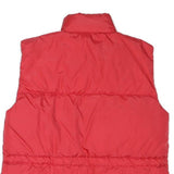 FY DA Womens Red Nylon Puffer Jacket M Zip Sleeveless Classic Winter Outerwear