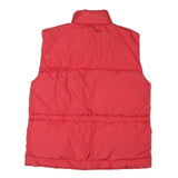 FY DA Womens Red Nylon Puffer Jacket M Zip Sleeveless Classic Winter Outerwear