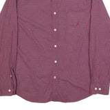 NAUTICA Mens Red & Blue Checked Shirt L Button Down Casual Cotton Blend