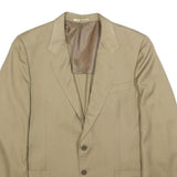 VALENTINO Mens Beige Classic Jacket M Woven Button Closure Plain Smart Casual