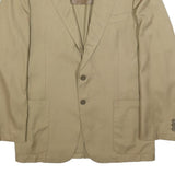 VALENTINO Mens Beige Classic Jacket M Woven Button Closure Plain Smart Casual