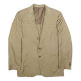 VALENTINO Mens Beige Classic Jacket M Woven Button Closure Plain Smart Casual