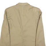 VALENTINO Mens Beige Classic Jacket M Woven Button Closure Plain Smart Casual