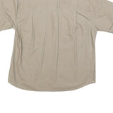 TAG Womens Beige Casual Cotton Blend Shirt S Zipper Pockets Campaign Style