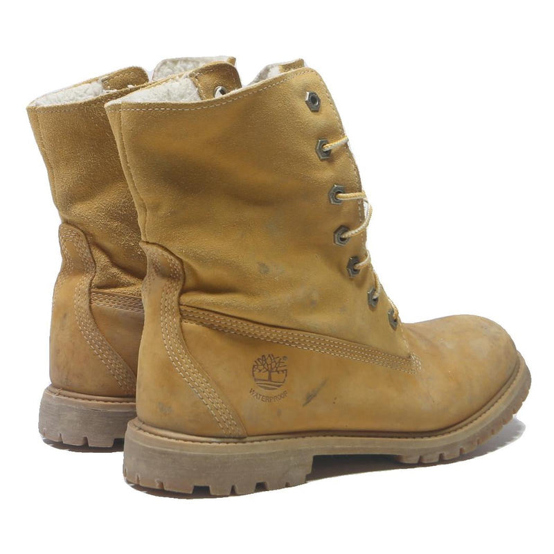 TIMBERLAND Womens Lace-Up Boots Leather Yellow UK 6 Waterproof Casual